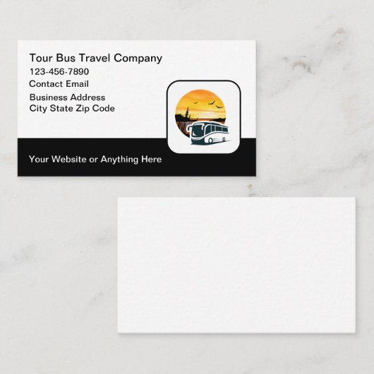 ツアーバス旅行テーマ名刺 名刺 (正面/裏面)