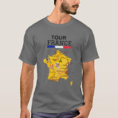 ツアーフランスサイクリングジャージー自転車ロフランスのードラック Tシャツ (正面)