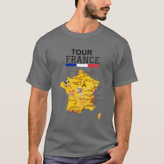 ツアーフランスサイクリングジャージー自転車ロフランスのードラック Tシャツ (正面)