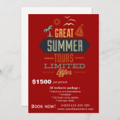 ツアー旅行 招待状 (正面/裏面)