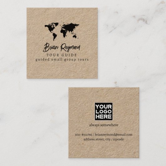 ツアー/観光ガイド スクエア名刺 (正面/裏面)