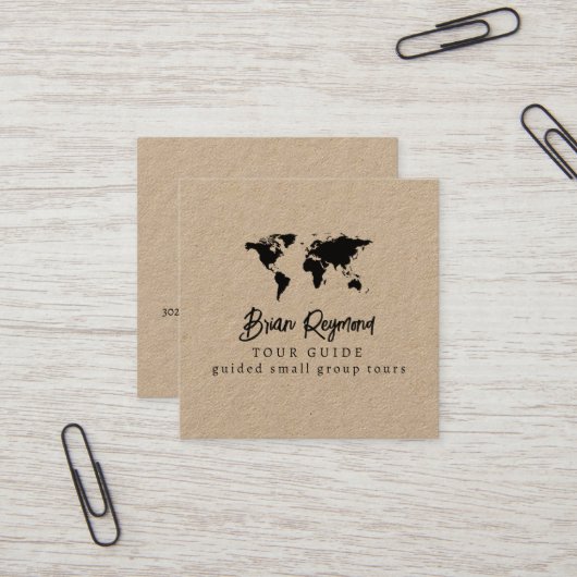 ツアー/観光ガイド スクエア名刺 (正面/裏面インサイチュ)