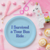 ツア生き延びーバスに乗る青い大きな紙プレート ペーパープレート (パーティー)