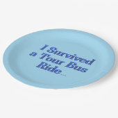 ツア生き延びーバスに乗る青い大きな紙プレート ペーパープレート (アングル)