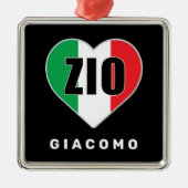 ツィオクリスマスイタリアン国旗のハートオーナメント メタルオーナメント (正面)