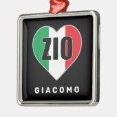 ツィオクリスマスイタリアン国旗のハートオーナメント メタルオーナメント (左)