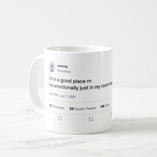 ツイおもしろいートオンアマグドーム コーヒーマグカップ (正面左)