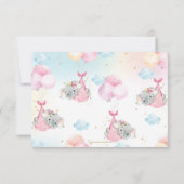 ツイお洒落ンガールズエレファントベイビーシャワー散水 サンキューカード (裏面)