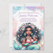 ツイエレガントンマーメイドの赤ちゃんシャワー 招待状 (正面)