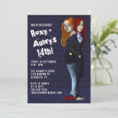 ツイクールンカートー10代のガールズジョイント14誕生日 招待状 (スタンド正面)