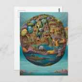 ツイステッドタウンオーシャニックローブローシュルレアポップ・アートのリズム ポストカード (正面/裏面)