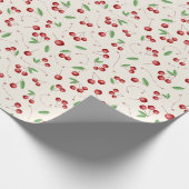 ツイストさくらんぼを持つクリスマス ラッピングペーパー (角)