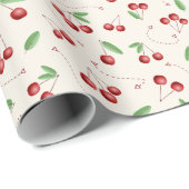 ツイストさくらんぼを持つクリスマス ラッピングペーパー (ロールコーナー)