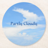 ツイストをカスタマイズ可能な青空とホワイトクラウド ラウンドペーパーコースター (正面)