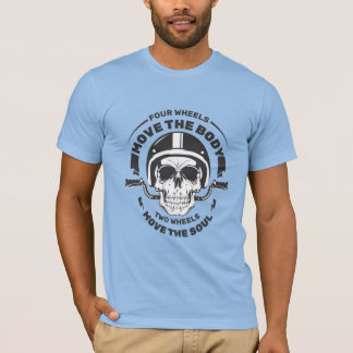 ツイストゥホイールズ ムーブ ザ ソウル バイカー スカル Tシャツ