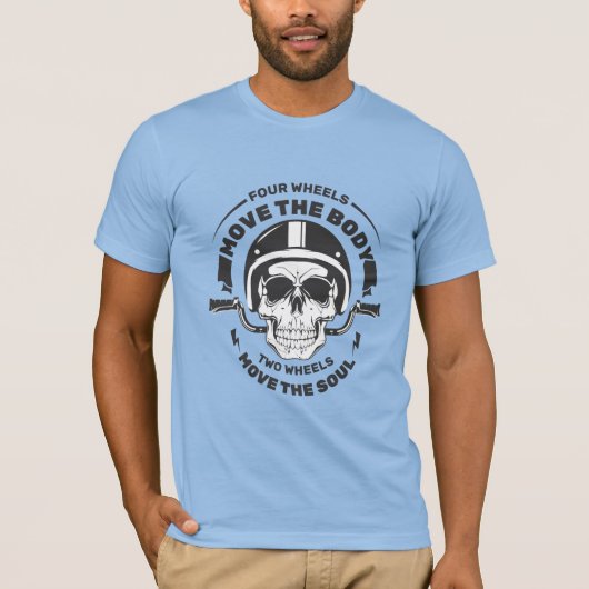 ツイストゥホイールズ ムーブ ザ ソウル バイカー スカル Tシャツ (正面)