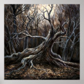 ツイストウッズ – 不気味な自然イラストレーションスタイル ポスター (正面)