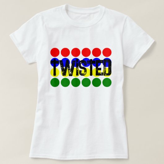 ツイストカラフルクラシックヴィンテージゲームファッション Tシャツ (デザイン正面)