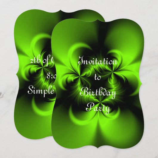 ツイストグリーン 招待状 (正面/裏面)