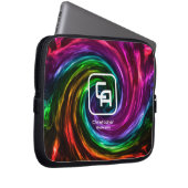 ツイストスモークマルチカラーエレクトロニクスバッグ ラップトップスリーブ (正面右)