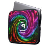 ツイストスモークマルチカラーエレクトロニクスバッグ ラップトップスリーブ (正面左)