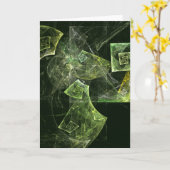 ツイストバランス抽象芸術アートグリーティングカード カード (黄色い花)