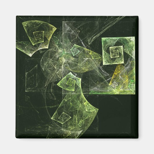 ツイストバランス抽象芸術アートスクエアマグネット マグネット (正面)