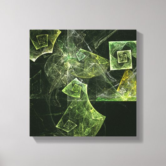 ツイストバランス抽象芸術アートブラックとホワイト キャンバスプリント (正面)