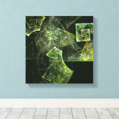 ツイストバランス抽象芸術アートブラックとホワイト キャンバスプリント (インサイチュ (ウッドフロア))