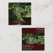 ツイストバランス抽象芸術アートプロフェッショナル スクエア名刺 (正面/裏面)