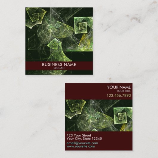 ツイストバランス抽象芸術アートプロフェッショナル スクエア名刺 (正面/裏面)