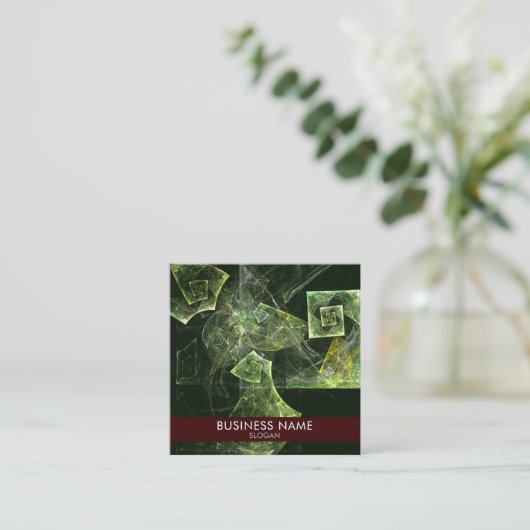 ツイストバランス抽象芸術アートプロフェッショナル スクエア名刺 (スタンド正面)