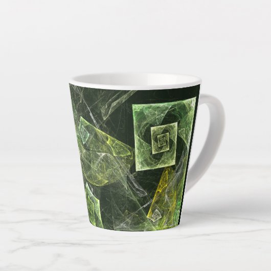 ツイストバランス抽象芸術アート カフェラテマグ (右アングル)