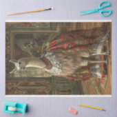 ツイストビクトリアンデコペお洒落ージ付きラマ 薄葉紙 (クラフト)