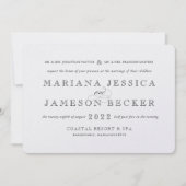 ツイスト伝統的結婚式招待状をモダン使用して 招待状 (正面)