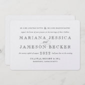 ツイスト伝統的結婚式招待状をモダン使用して 招待状 (正面/裏面)