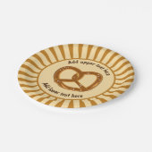 ツイスト独身のプレッツェルオン日が差すこと – 曲線文字 ペーパープレート (アングル)