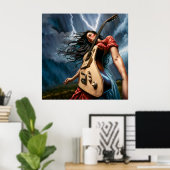 ツイスト・ギター・ウーマン ポスター (ホームオフィス)