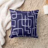 ツイスト&ターンネイビーホワイト装飾用クッション クッション (ブランケット)