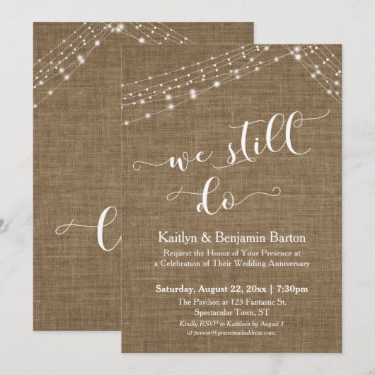 ツイスト ライト ストリングス 私たちはいまだに アニバーサリー 招待状 (正面/裏面)