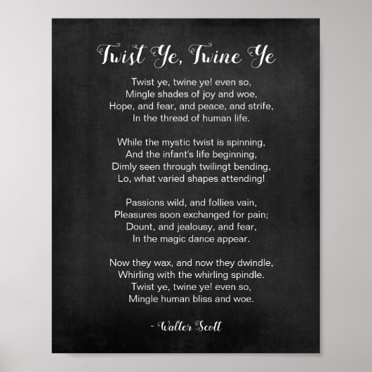 ツイストYe Twine Ye白黒 ポスター (正面)