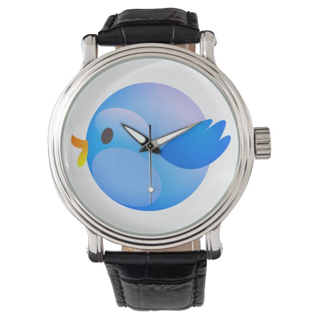 ツイッター、ツイート、鳥 腕時計 (正面)