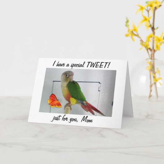 ツイッター？母の日のためにあなたの母をツイートする カード (黄色い花)
