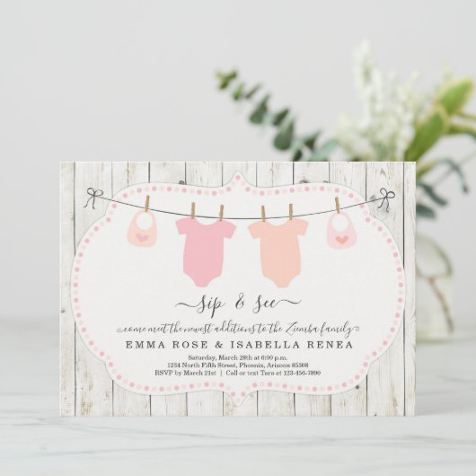 ツイパーソナライズされたンガールズシップ&シー招待状 招待状 (スタンド正面)