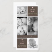 ツイモダンンガールズ写真ベビー誕生発表 案内状 (正面/裏面)