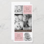 ツイモダンンガールズ写真ベビー誕生発表 案内状 (正面/裏面)