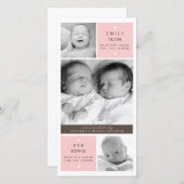 ツイモダンンガールズ写真ベビー誕生発表 案内状 (正面/裏面)