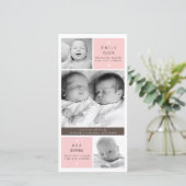 ツイモダンンガールズ写真ベビー誕生発表 案内状 (スタンド正面)