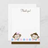 ツイモダンンモンキーボーイ/ガール4x5 Flatありがとうご注意 ノートカード (正面/裏面)