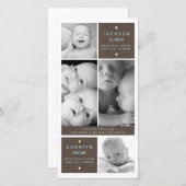 ツイモダンン・ボーイズ写真ベビー誕生発表 案内状 (正面/裏面)